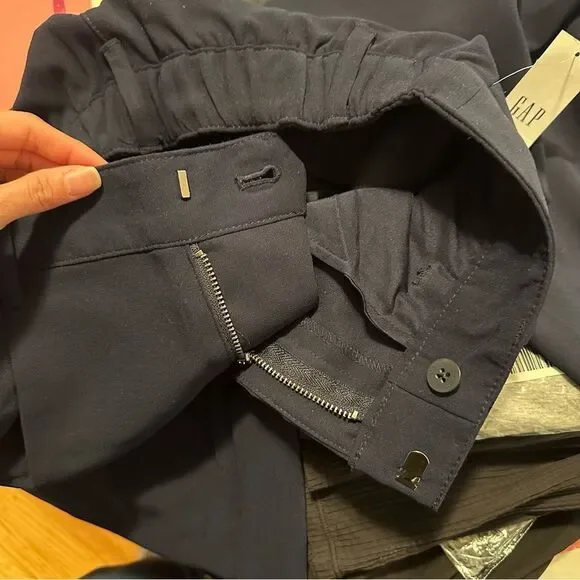 NWT 6 Petite GAP Easy Wide Leg Pants Trouser Women Navy Blue - Picture 10 of 11